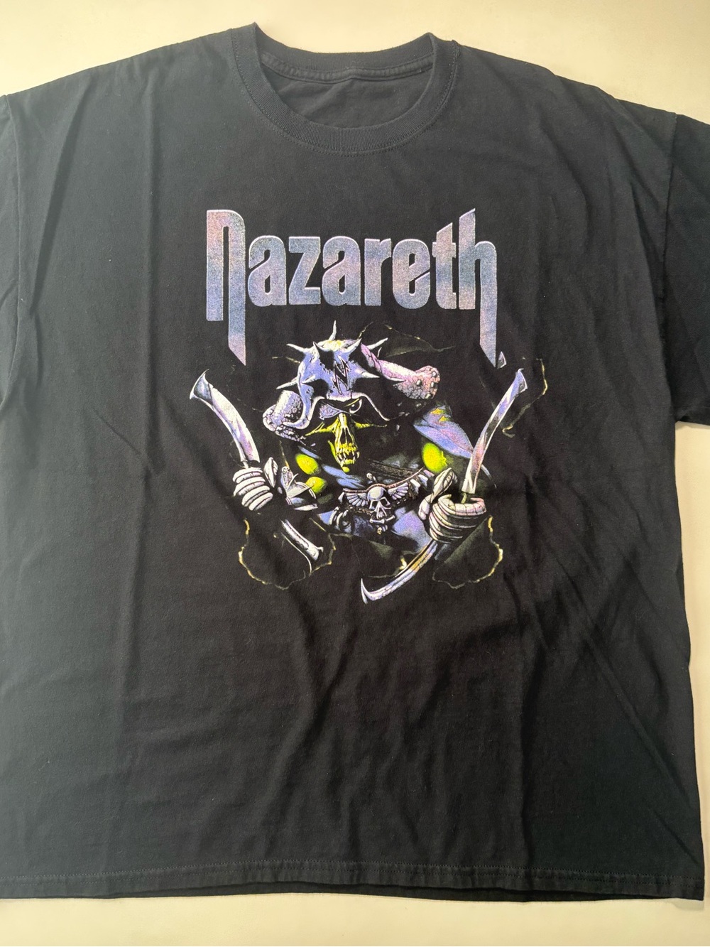 Retro Nazareth rock band I’m gonna go down fighting purple graphic shirt